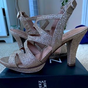 Gold Glitter Heels